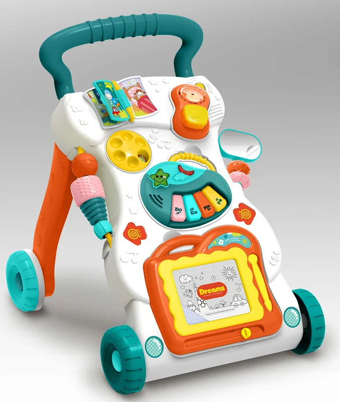 

Children Multi-functional Deconstructable Cart Emperor Children Baby Walker with Music Educational Game Toy Baby Walker