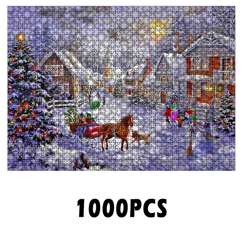 

Puzzle Jigsaw Christmas Pattern Puzzle Paper Assembling Puzzle Jigsaw Educational Toys for Children Creative Gifts