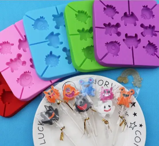 8 отверстий силиконовые леденцы Плесень мультфильм Животные инструменты для