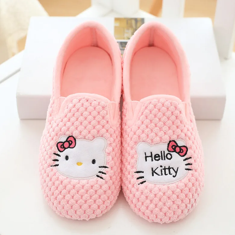 Pineapple KT cat autumn month shoes thick plush warm cotton slippers non-slip thick-soled floor shoes