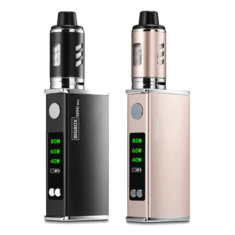 

2 Set Electronic Cigarette 80W Adjustable Vape Mod Box Kit 2200Mah 0.3Ohm 3Ml Tank E-Cigarette Big Smoke Atomizer Vaper(Rose Gol
