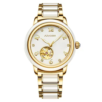 

NEW COUPLE WATCH MACHINERY BUSINESS MEN'S JADE WATCH LUXURY JADE WOMAN CLOCK HOLLOW LUMINOUS POINTER CREATIVE TOP FEMALE WATCHES