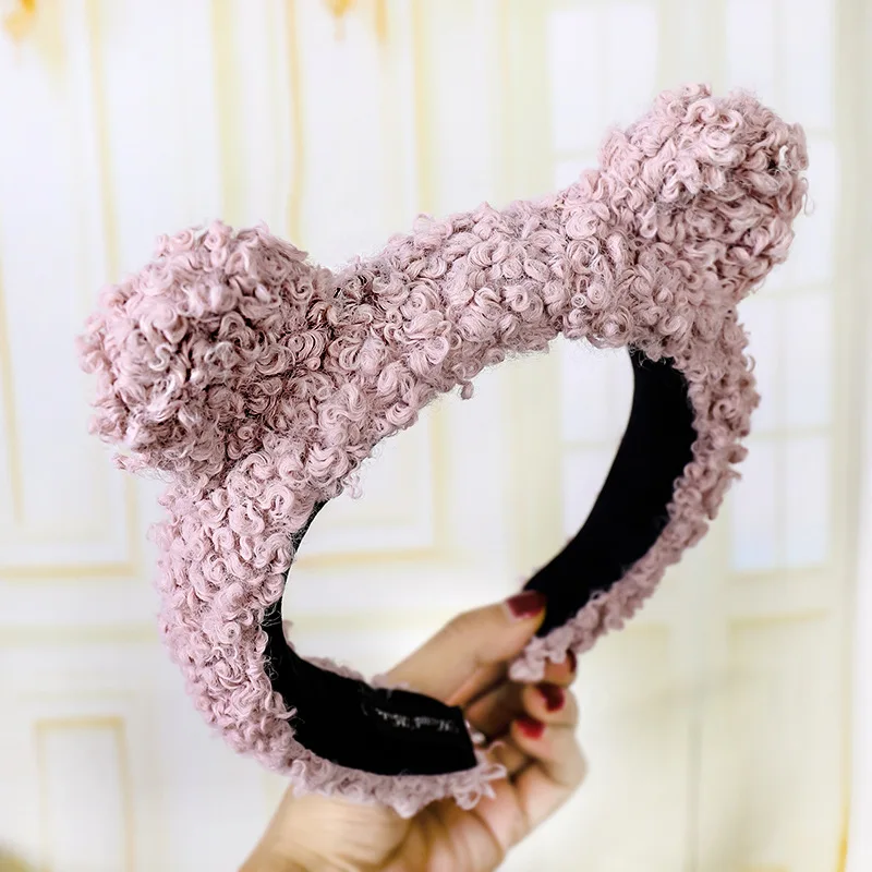 30 шт./лот DIY простой мульти шерсть рулон кролики уши головная повязка Ретро плюшевые повязки для волос Инструменты для укладки аксессуар HA1239