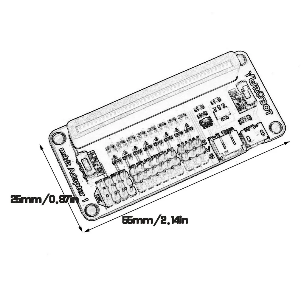 Плата расширения адаптер 3,3 V 5V преобразования I2C для BBC Micro: bit Microbit