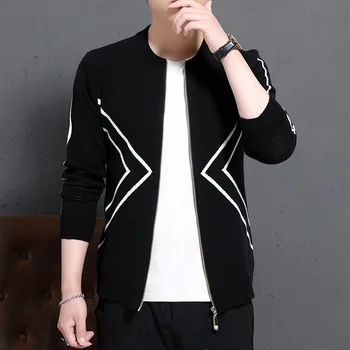 

Thoshine Brand Spring Autumn Men Sweatercoats Pattern Slim Fit Male Knitted Jackets Cardigan Outerwear Sweater coat Knitwear