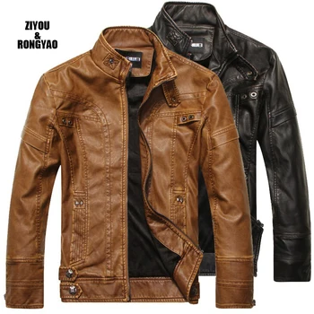 

High Quality Motorcycle Mens Leather Jackets for Man Casual PU Jacket Leather Overcoats fashion slim man Anti-wind jacket