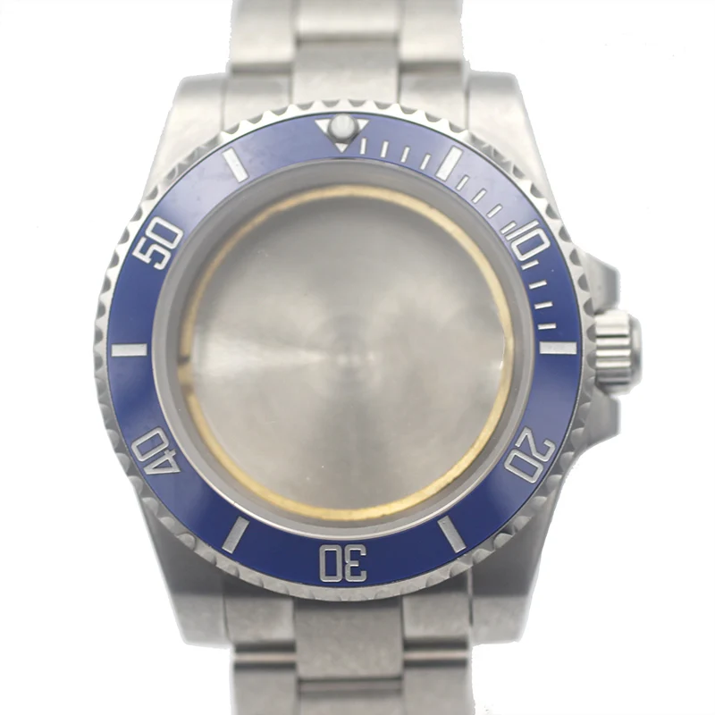 NO Magnifier lens 40 мм ныряльщик Стиль чехол для часов с ремешком Fit ETA2836 DG2813 Miyota8215 движение Твердые 316L нержавеющая сталь - Цвет: NO Magnifier lens