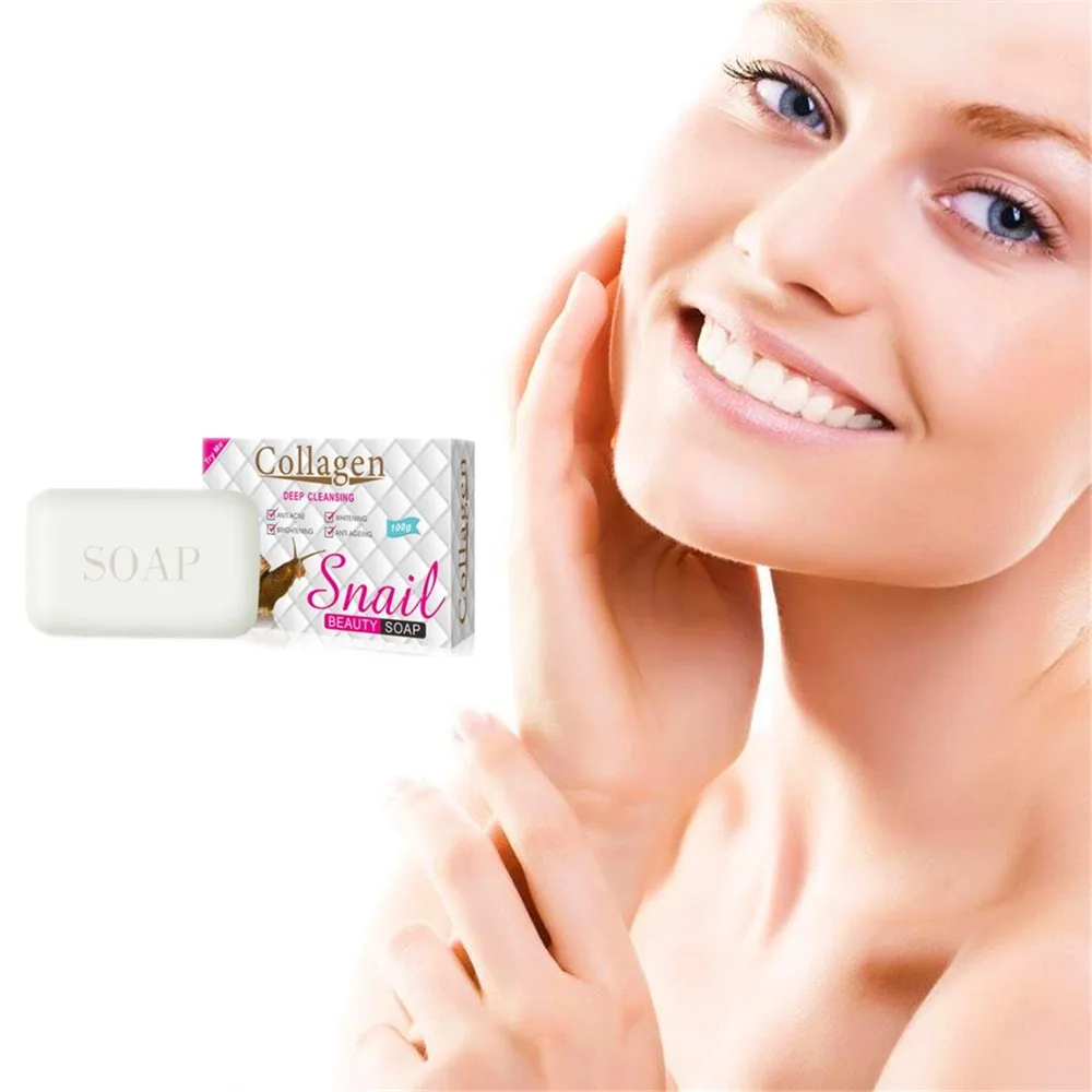 

Moisturizing and whitening skin snail protein essence soap, tightening up moisturizing, removing mite acne, and whitening soap