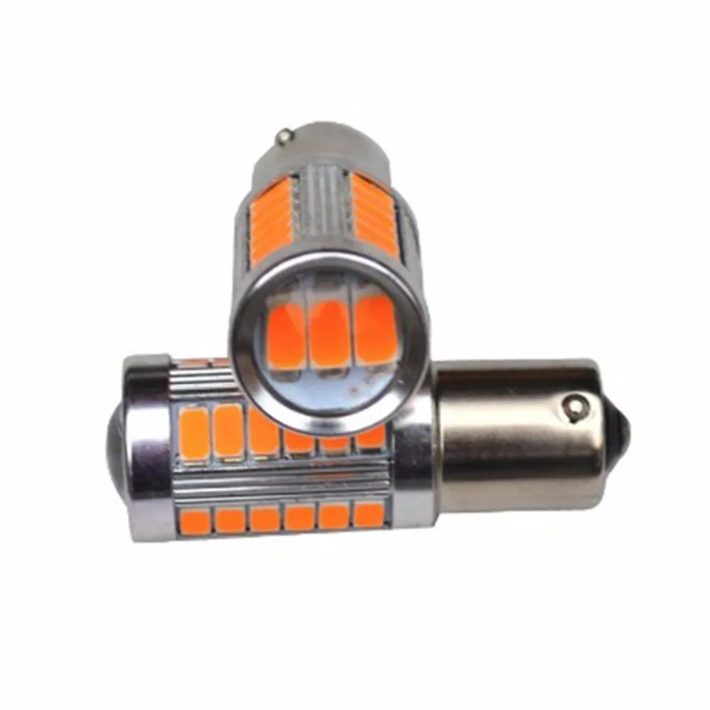 Par Lampada Piscina Seta Ambar Samsung 33 Smd Chip Led 1156Py Bau15S Py21W Super Brilho