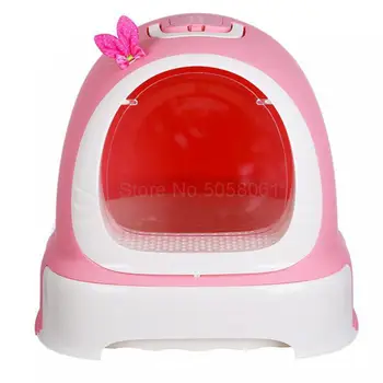 

Cats With A Closed Toilet Cat Sand Basin Fully Enclosed Cat Cat Litter Box Toilet