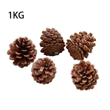 

1kg/bag 5-7cm Natural Pine Cones Christmas Ornaments Potted Landscape Scene Prop