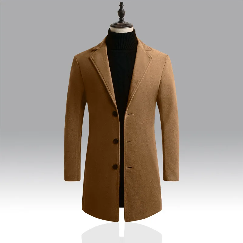 

Winter Wool Jacket Men Blend Autumn Windbreaker Brand Men's High-quality Wool Coat Outwear Mens Coats Casual Jackets