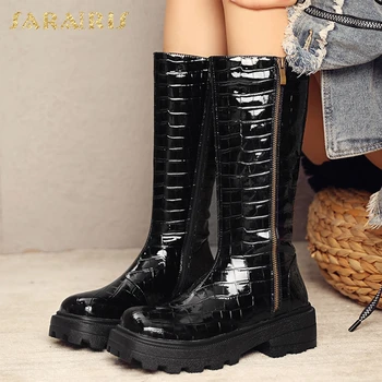 

Sarairis Fashion New 2020 Platform Autumn Boots Woman Shoes Zip Up Comfortable Heels Black Chunky Heel Shoes Ladies Boots