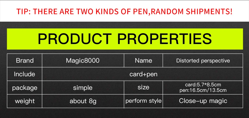LUBORS Объектив карты и ручка перспективное искажение крупным планом уличное волшебство трюки дети игрушка искусная трюк легко сделать для