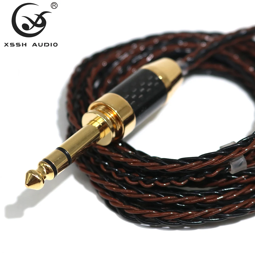 4 pins mini XLR to 1 4 6 35mm 6 5mm stereo plug Cables XSSH audio YIVO pure silver Headphone Earphone Extension Cable Wire Cord