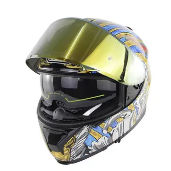 

Dragonpad Motorcycle Racing Helmet ECE Standard Four Seasons Double Lens Stylish Full Face Helmet