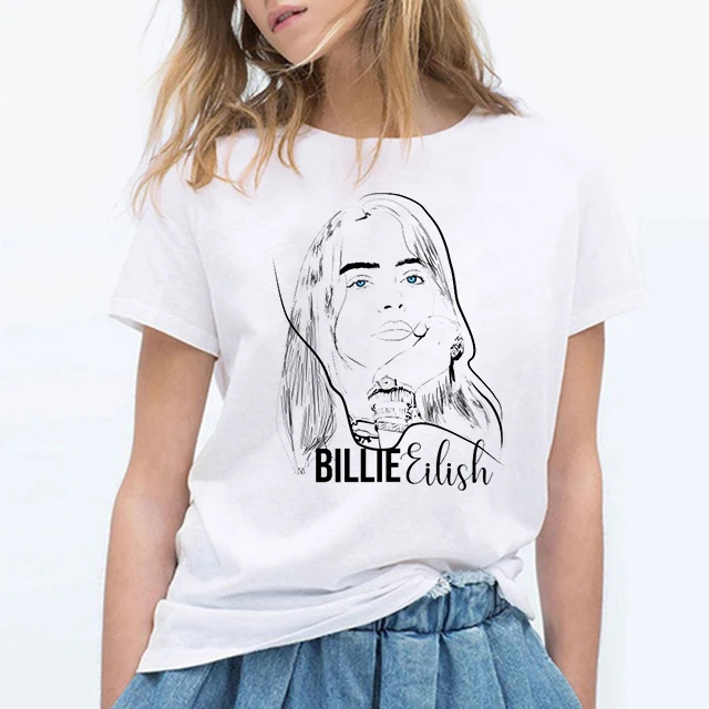 Billie Eilish футболка хип хоп Музыка забавная Футболка женская футболка Femme топы Женская одежда Streewear - Цвет: 3009