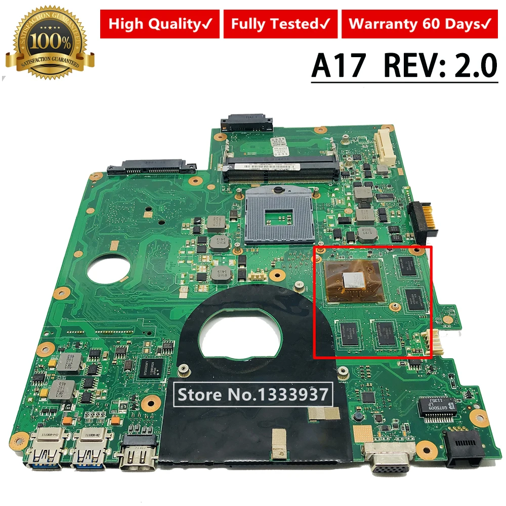 Материнская плата для ноутбука MSI CX640DX ASUS A17 материнская 08N1-0P11J00 100% протестирована