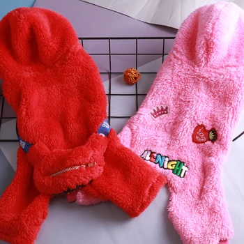 

New 2020 Dog Clothes Jumpsuit Autumn Hooded For Dog Keep warm Clothes For Chihuahua Teddy