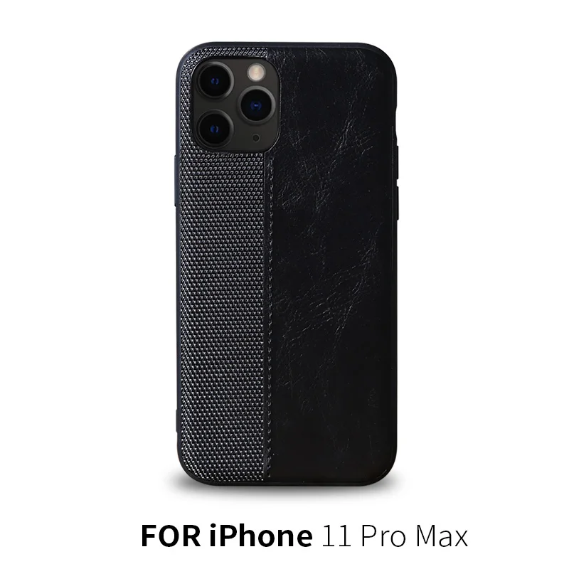 Кожаный чехол с вязаными качествами для Iphone 11 PRO MAX, деловой чехол для телефона - Цвет: 11 FOR 11 PRO MAX