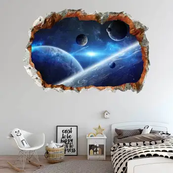 

3D Wall Stickers Room Wall Paper Decorative Wallpaper Planet Pattern Wall Decals Wall Ornament