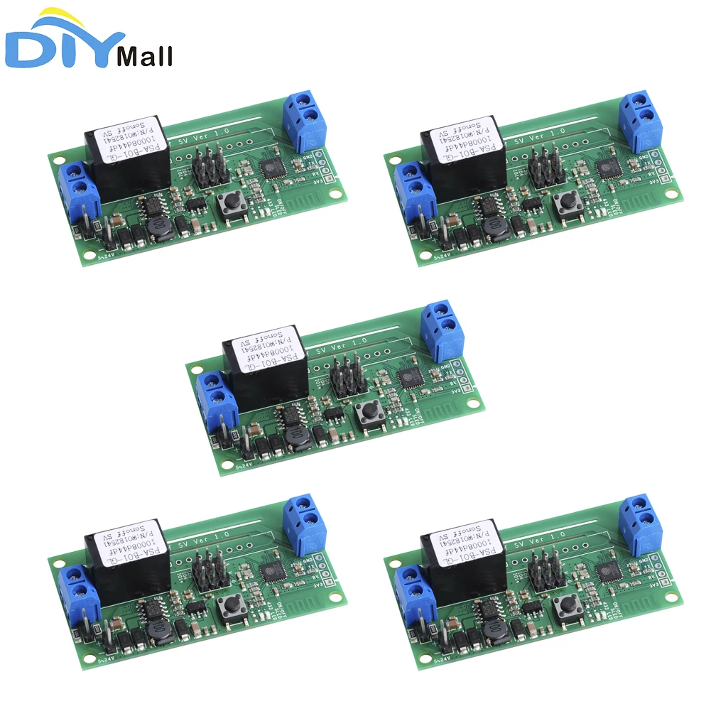 Sonoff SV 안전 전압 와이파이 무선 스위치 스마트 홈 모듈, 5 개, 2P 터미널로 보조 개발 지원홈 자동화 모듈