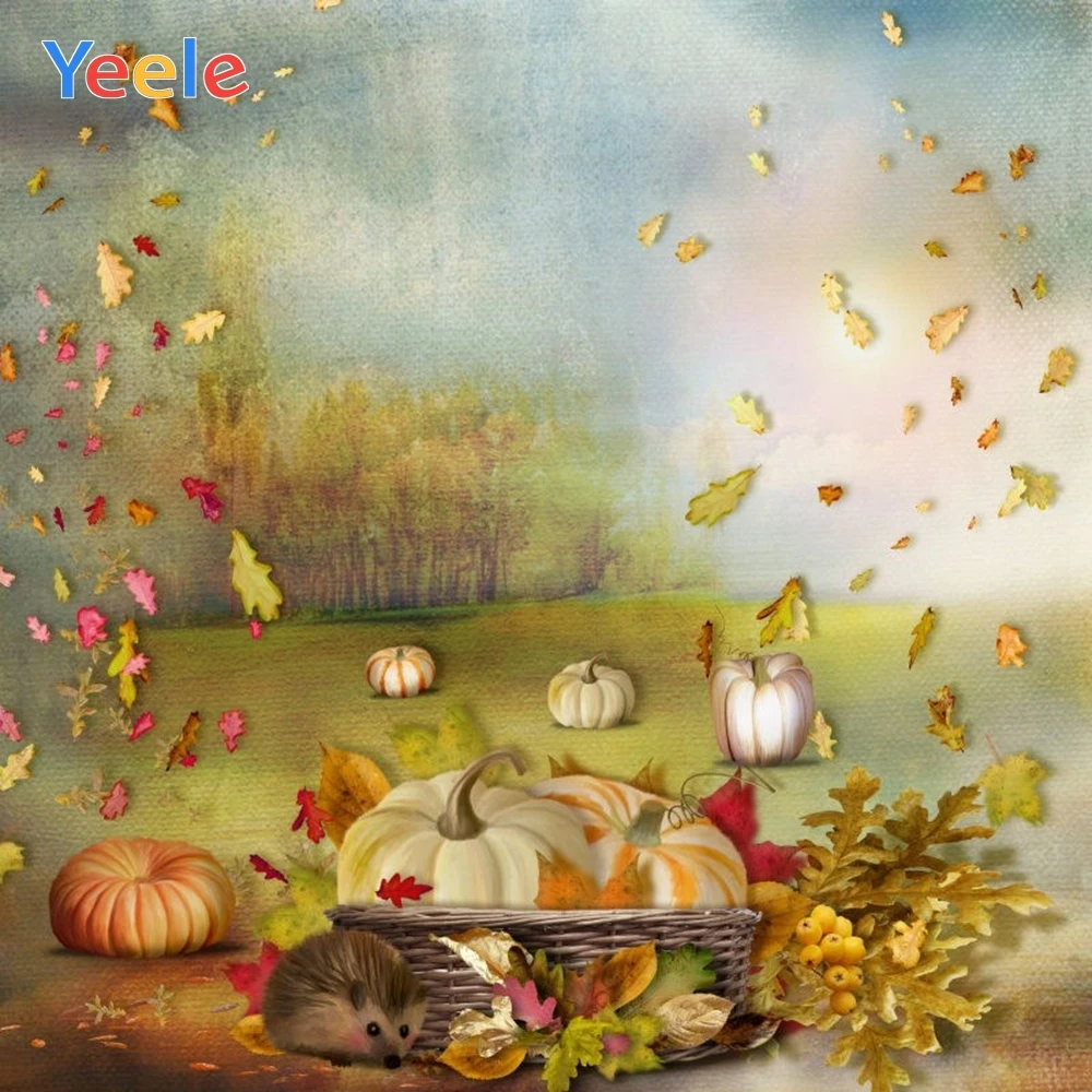 

Yeele Autumn Farm Harvest Pumpkin Dreamy Fairy Tale Tree Photography Backdrop Newborn Baby Background Vinyl For Photo Studio