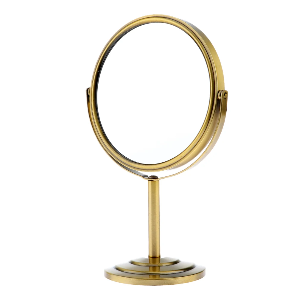 6-inch Round Tabletop Two-sided Swivel Vanity Mirror with 2x Magnification for Women Girl Makueup Hair Styling Accessories