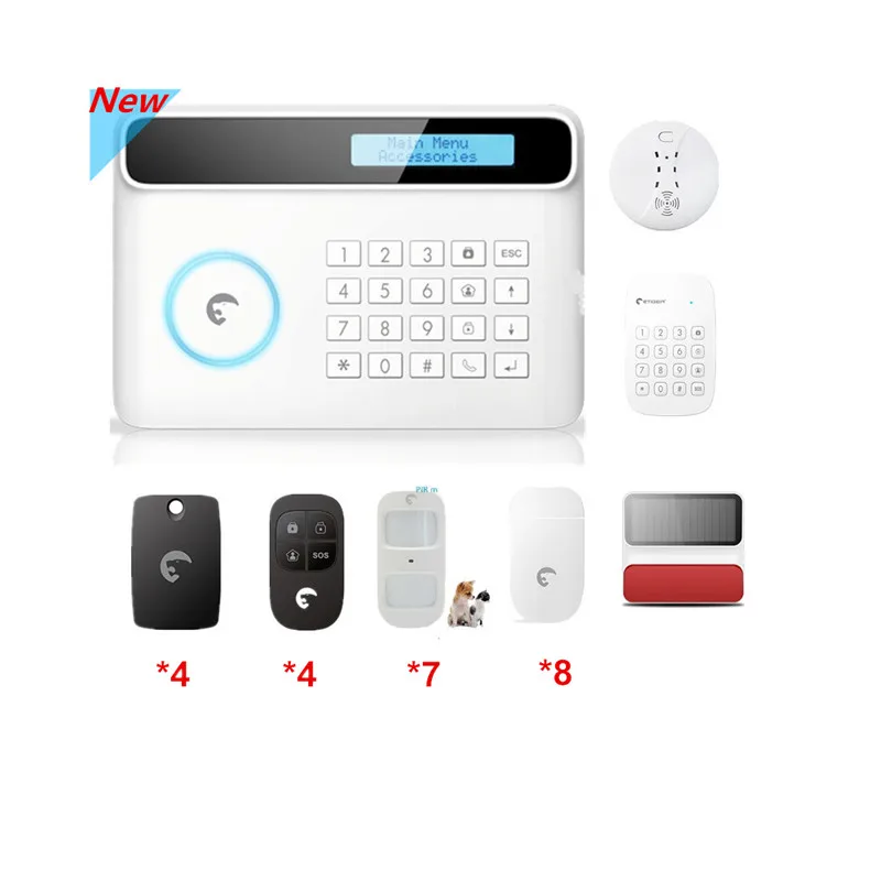 Wireless Etiger S4 GSM Alarm system Smart Home Security alarm system with Solar-power Strobe Flash Siren