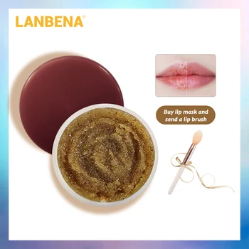 

LANBENA Lip Scrub Lip Mask Lip Balm Brown Sugar Lip Plumper Sleeping Mask Moisturizing Exfoliating Repair Lip Lines Protect Lips