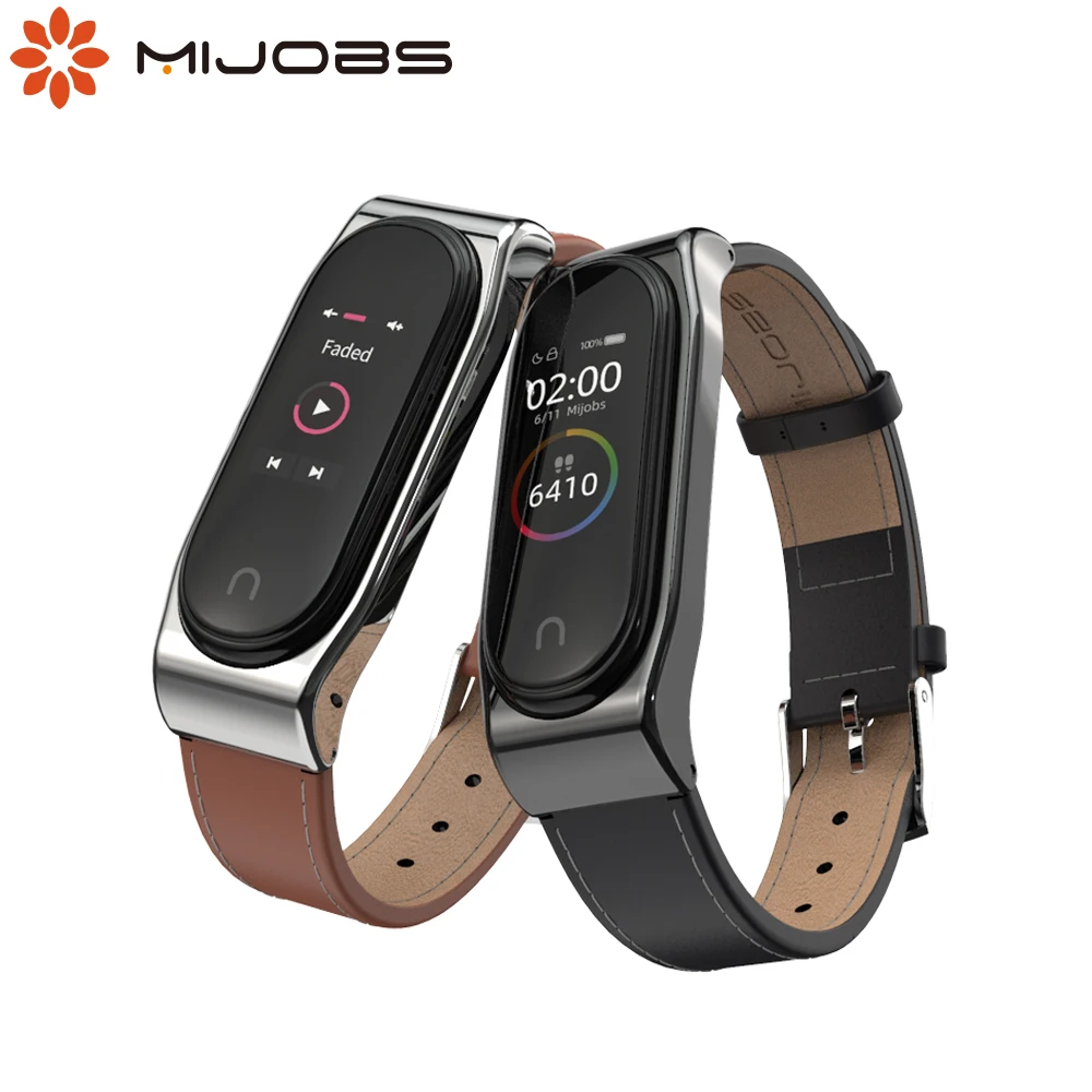 Genuine Leather Bracelet for Mi Band 5 Strap Xiaomi My 4 Wristband NFC Global Version Opaska Wrist Xiami Miband 3 | Электроника