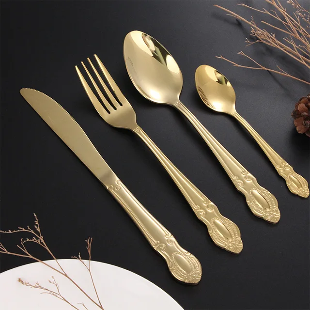 Kubac Hommi 40Db Szett Arany Evőeszközök 18/10 Rozsdamentes Acélból Készült Étkészlet Ezüst Edények 6 -Hoz - Image 2