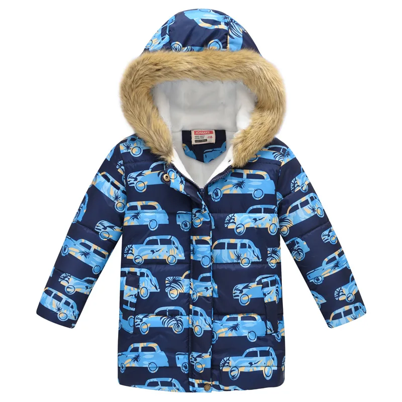 Теплые пуховики детская плотная верхняя одежда с динозавром для мальчиков детская одежда милая куртка для маленьких девочек на осень-зиму лыжное пальто с капюшоном для подростков
