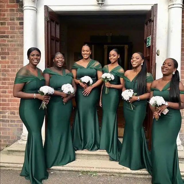 Long Bridesmaid Dresses Slit Mermaid African Girl Wedding Party Dress –  TANYA BRIDAL