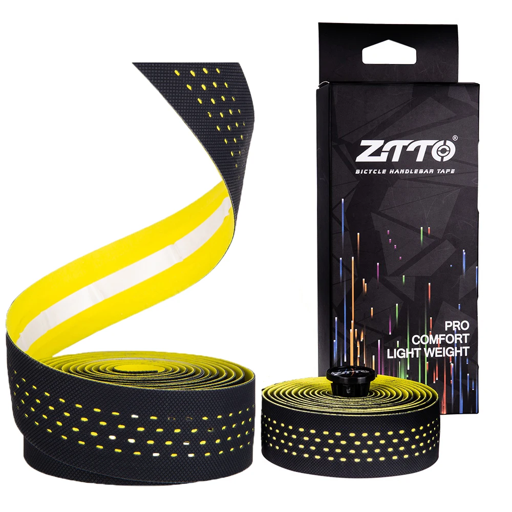

Road Bike Handlebar Tape High Quality Vibration Damping Anti-Vibration Wrap Bicycle EVA PU Tape Toughness With 2 Bar Plug