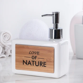 

Detergent dispenser with sponge stand "Nature", color white