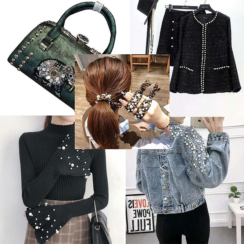 Imitation ABS Pearl Bead Nailing Hole Free Ball Claw Nail Set DIY Portable Handmade Press Manual Drilling Machine For Clothes