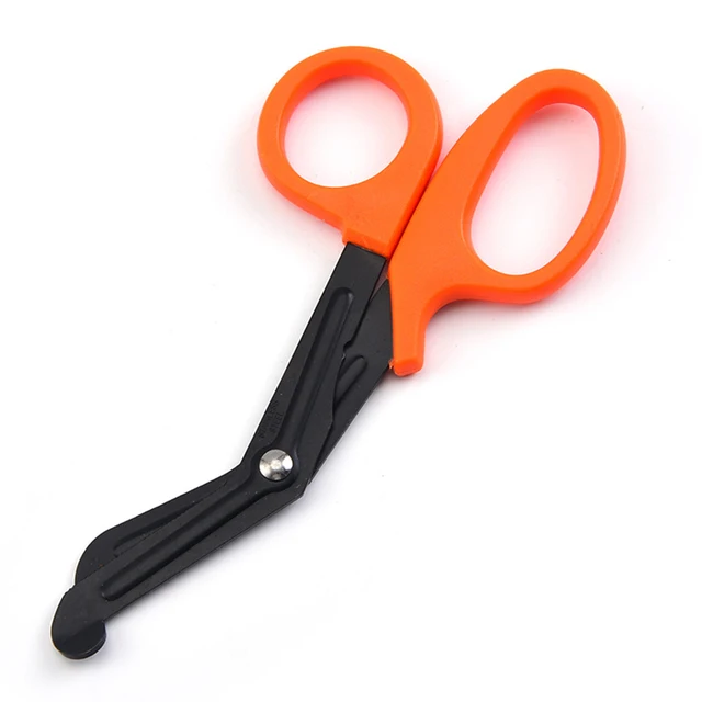 Nurse Trauma Scissors Nursing Survive Paramedic Medical Rescue Scissors Gauze Bandage Emergency First Aid Shear for Outdoor Camp orange