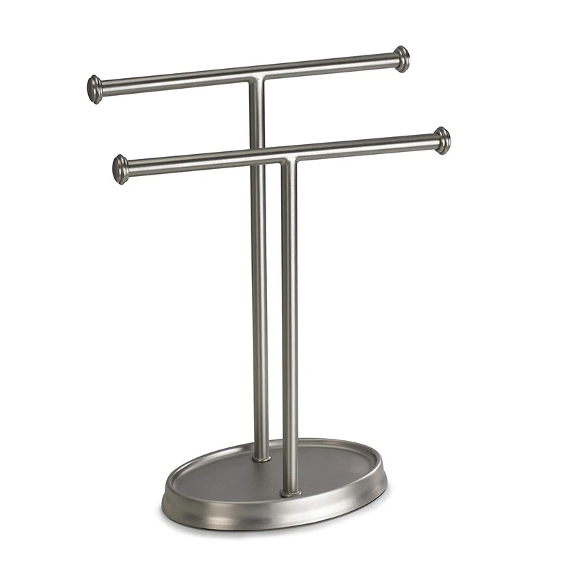 

EASY-Double Hand Towel Tree,2 Towels Holder and Accessories Stand for Bathroom Vanities-Slim,Modern,Durable Bars With Base Serve