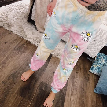 

2020 Hot New Fashion Sleepwear Women Popular Rainbow Daisy Cotton Long Pant Home Pajamas Soft Slip Summer Sleep Bottoms