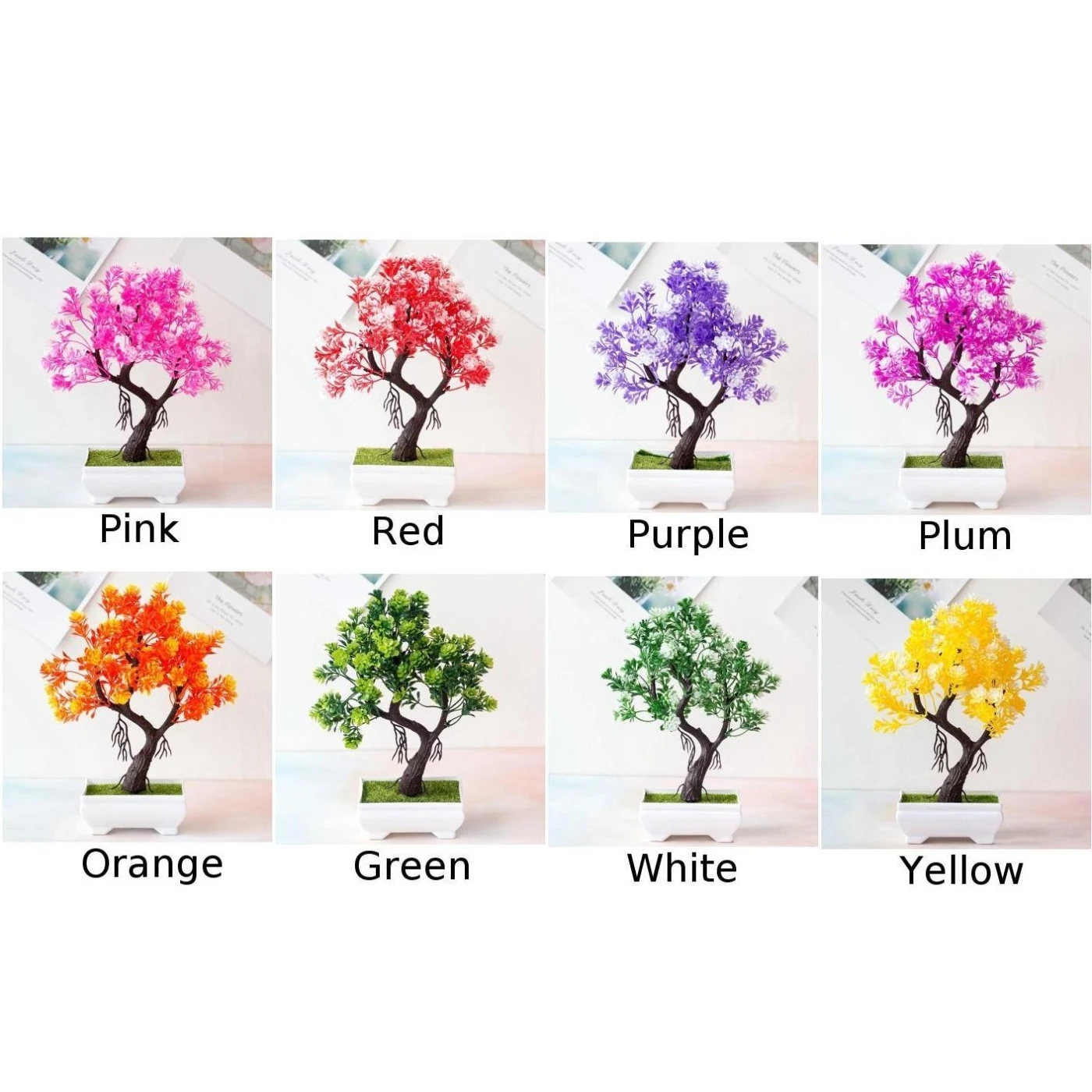 Artificial Potted Flower Fake Bonsai Pot Plant Home Office Table Desk Ornament Decor Simulation Plant Photography