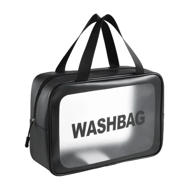 Women's Cosmetic Bag Female 2021 New Portable Travel Waterproof Large Capacity Storage Box Fashion Makeup Toiletry Bag Organizer L Black