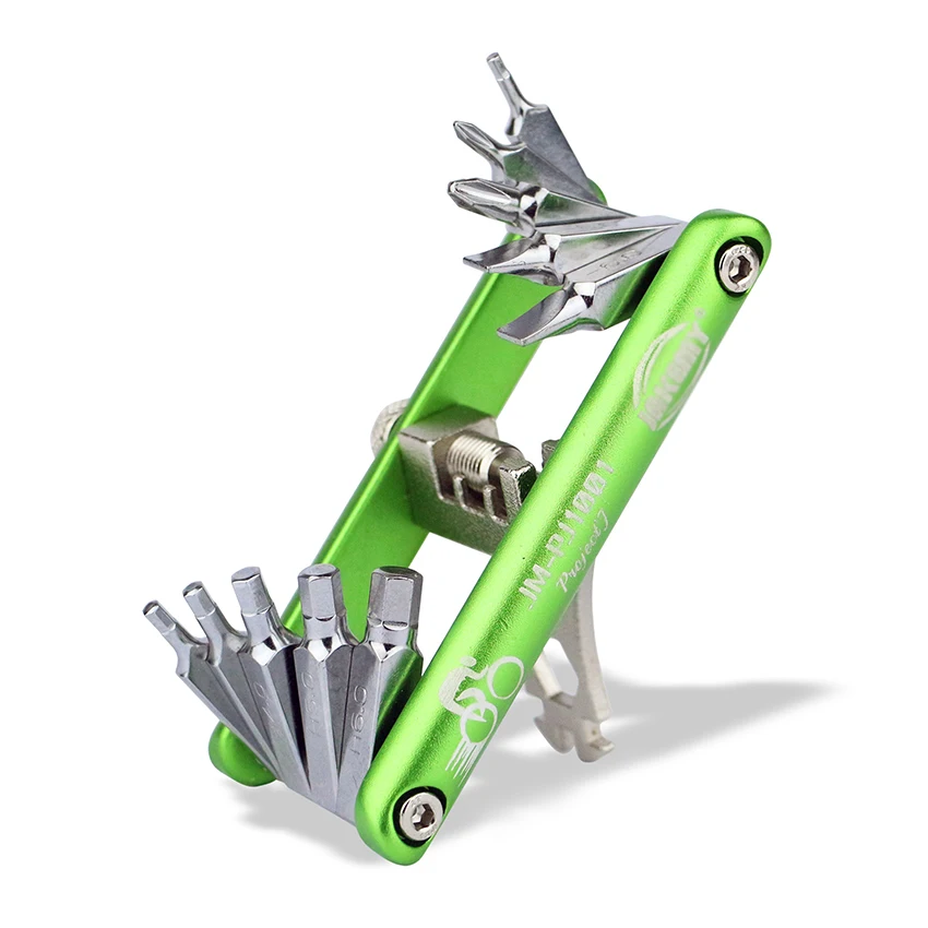 Mini 11-Function Bicycle Tool Universal Bike Multitool with Chain Breaker, Allen Keys, Spoke Tool Bicycle Repair Tool