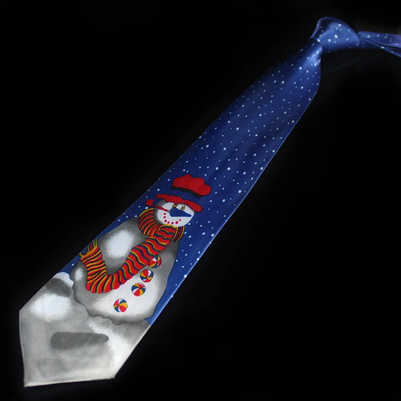 Novelty Design Christmas Ties Red Good Quality Printed Necktie Halloween Christmas Tree Snowman Elk Tie For Men Gift