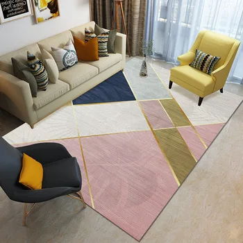 

Modern geometric polyester carpet living room bedroom rectangular floor mat coffee table sofa home carpet bathroom anti-slip mat