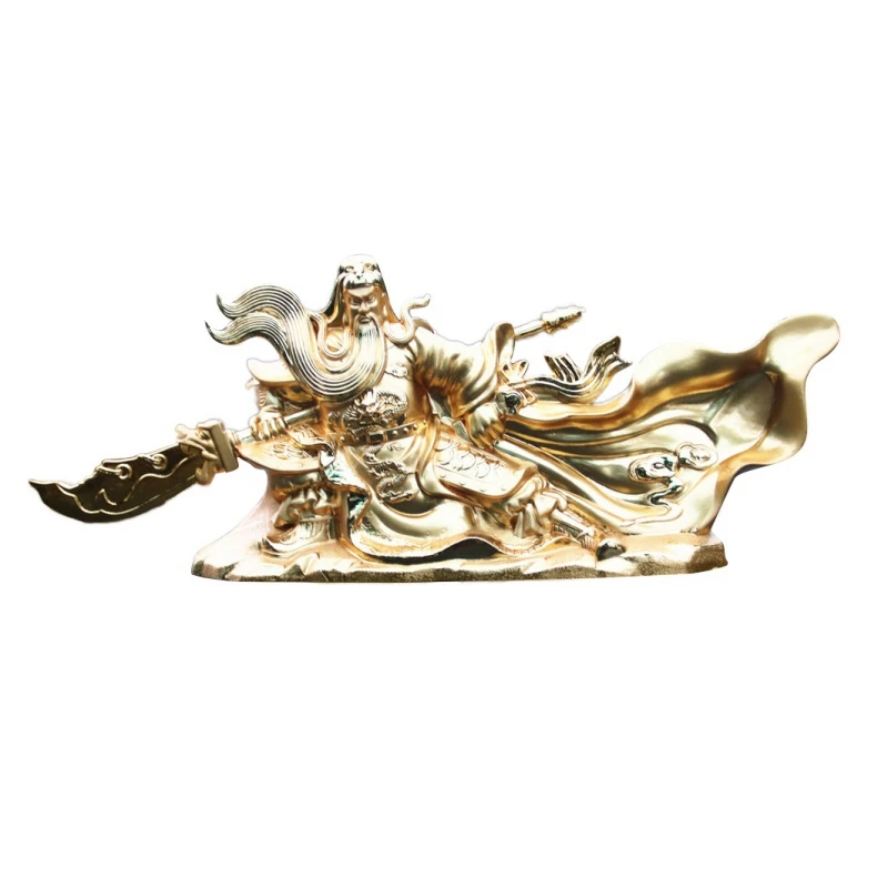 Украшения для приборной панели автомобиля Guan Yu цинковый сплав статуэтки ручной работы Креативные домашние Автомобильные украшения - Название цвета: Golden