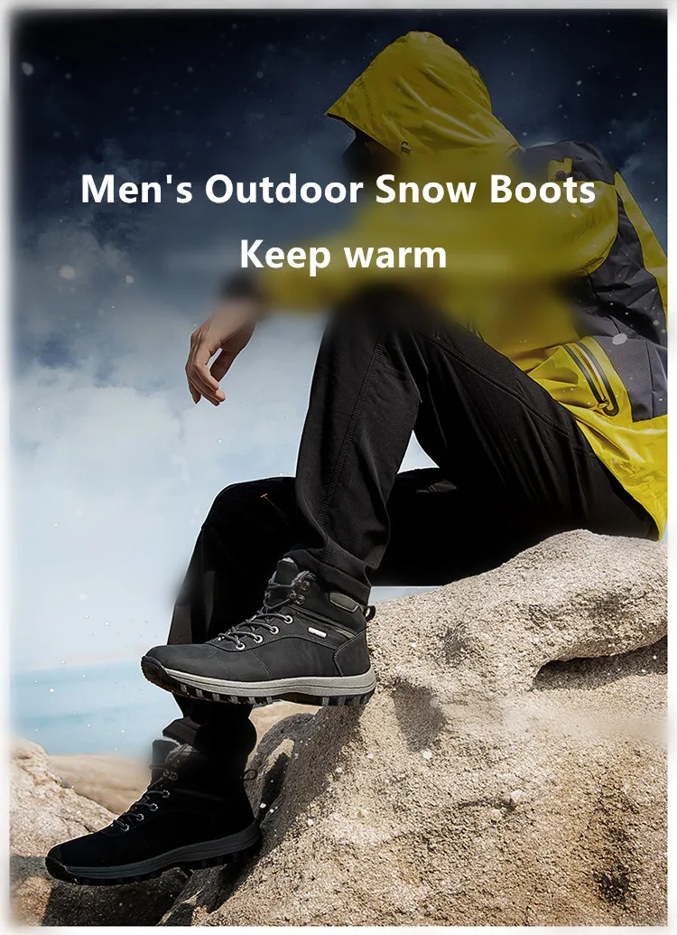 Winter Waterproof Men Boots Plush Super Warm Snow Boots for Men Sneakers Big Size 49 Men Ankle Boots Outdoor Shoes Botas Hombre