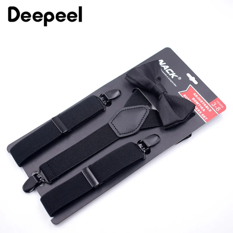 Deepeel 1 шт. 2 5*65 см Детский костюм 3 зажимы подтяжки черные с ремешками на пряжках
