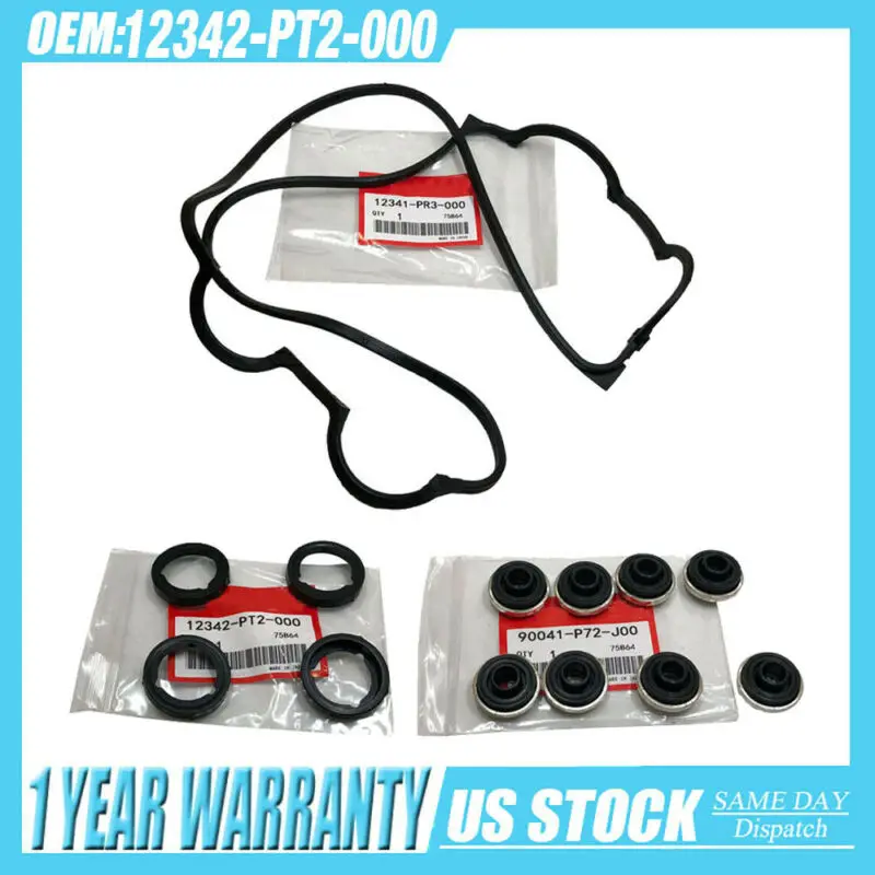 

OEM Valve Cover Gasket Kit Set Fit for Acura Honda DOHC V-TEC ITR B-Series 12341-PR3-000 12342-PT2-000 90442-P72-J00
