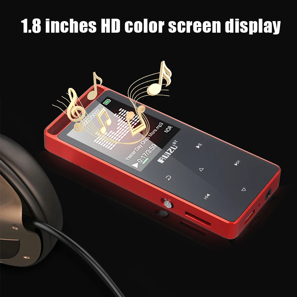 RUIZU D01 HiFi MP3 Player 4G/8G Touch Button Voice Recorder BT MP3 Music Player Noise Cancellling Support FM TF Card Playing